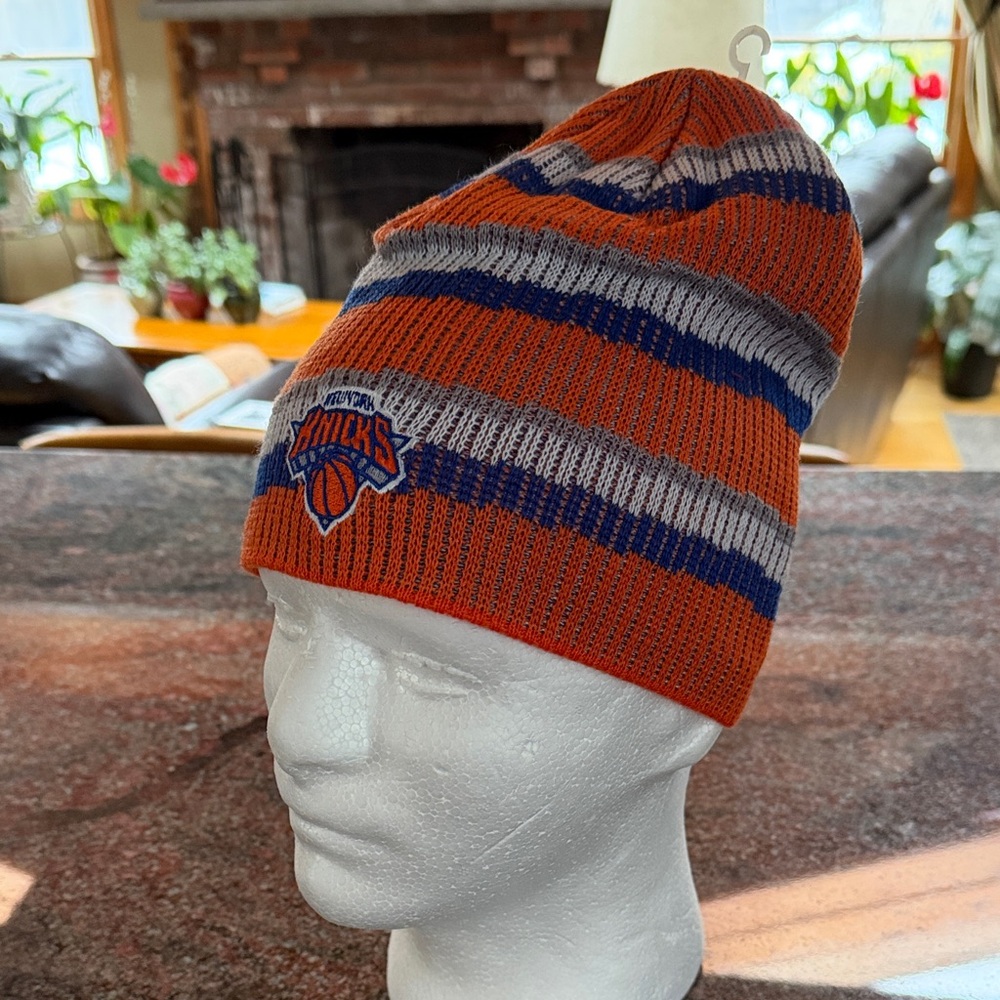 New York Knicks Adidas team color jacquarded stripe Beanie